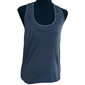 MORERA gray medium compression style Racerback tank with shelf bra inside sz L